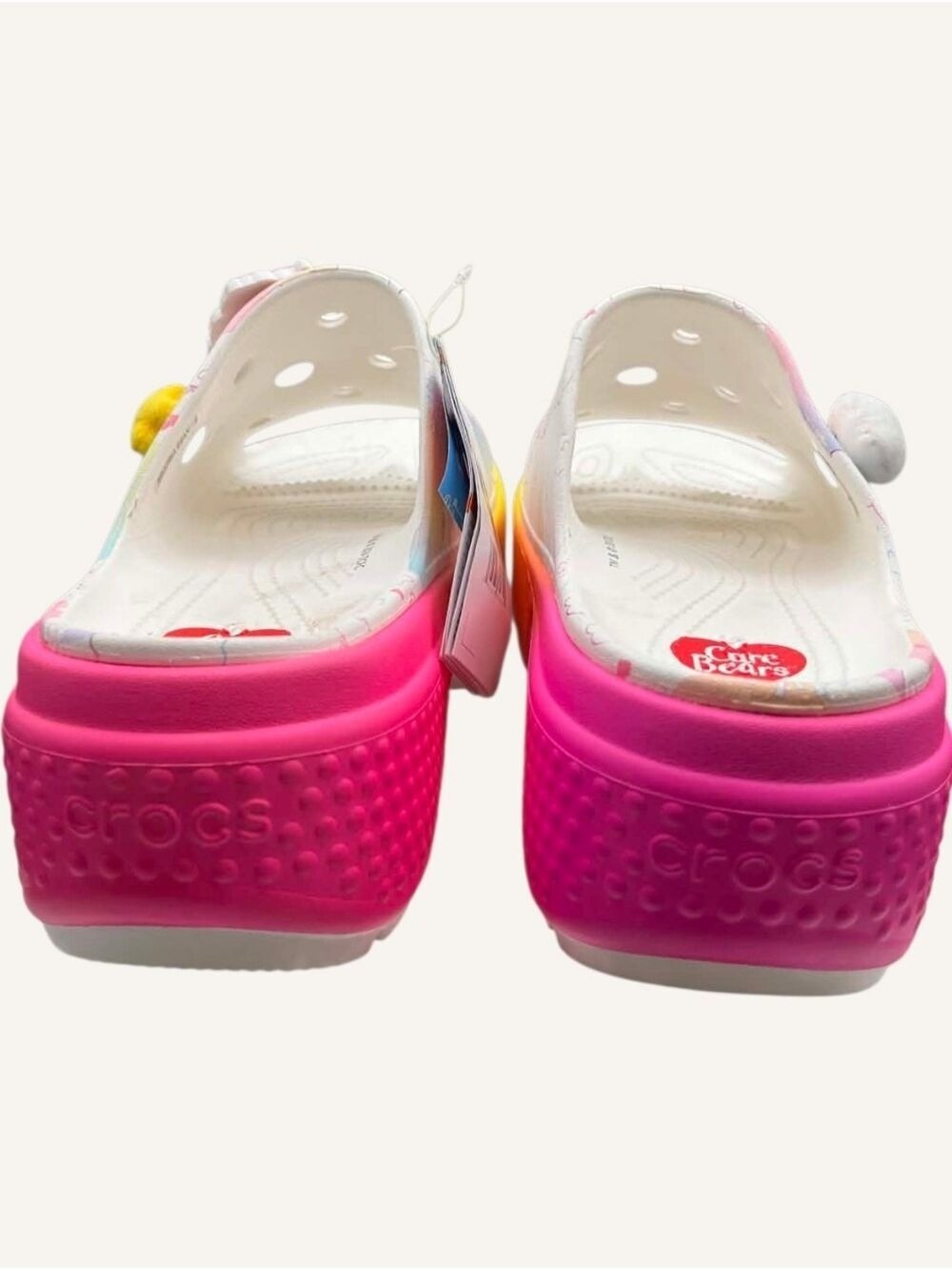 Crocs x Care Bears Stomp Platform Slides W10 Rainbow Y2K NWT - Picture 9 of 11